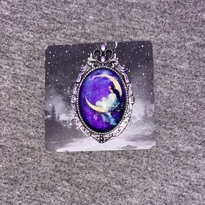 Mystical Purple Cameo Brooch